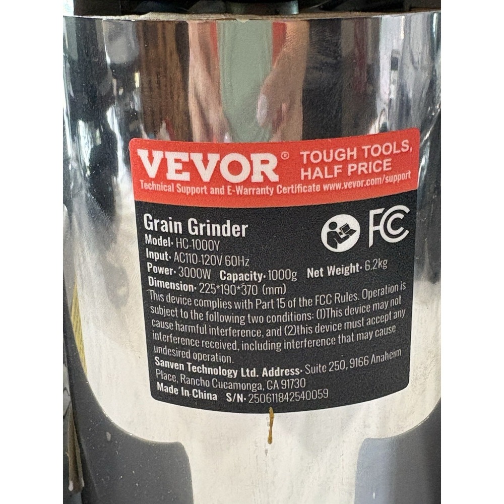 VEVOR HC-1000Y 3000W Electric Grain Grinder 1000g Commercial Spice Herb Mill